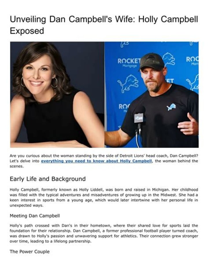 Dan and Holly Campbell: Distinguishing the Names Behind the Headlines