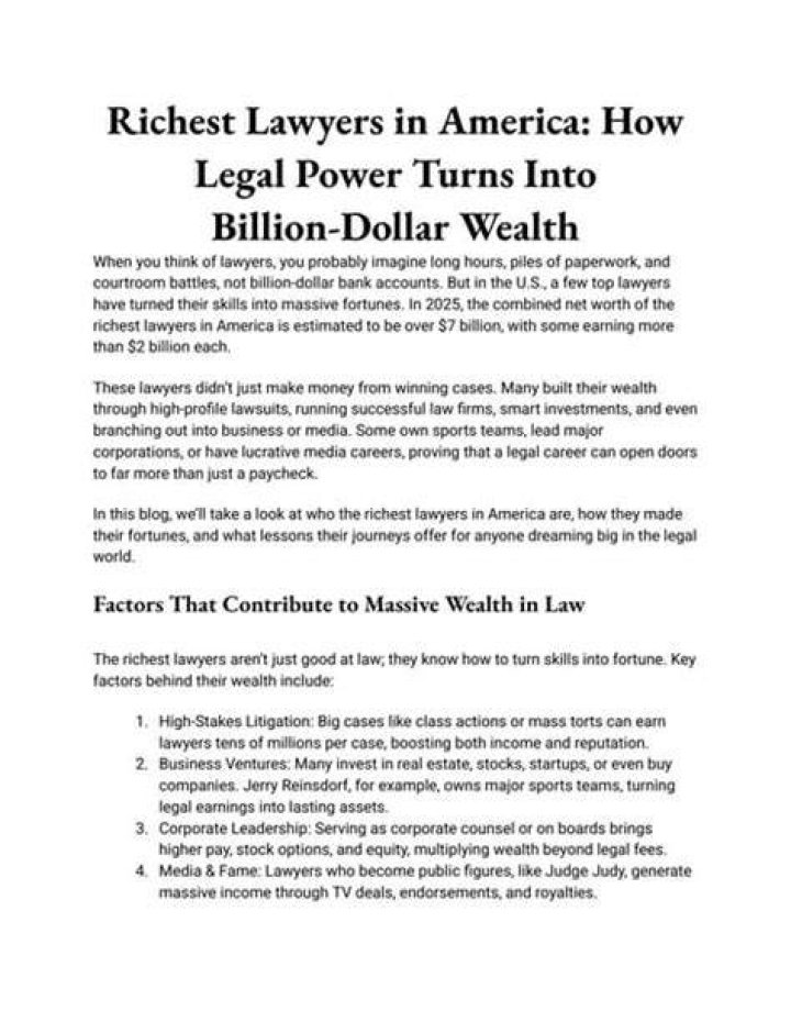 How Many Lawyers Are Multimillionaires? Exploring Wealth in the Legal World