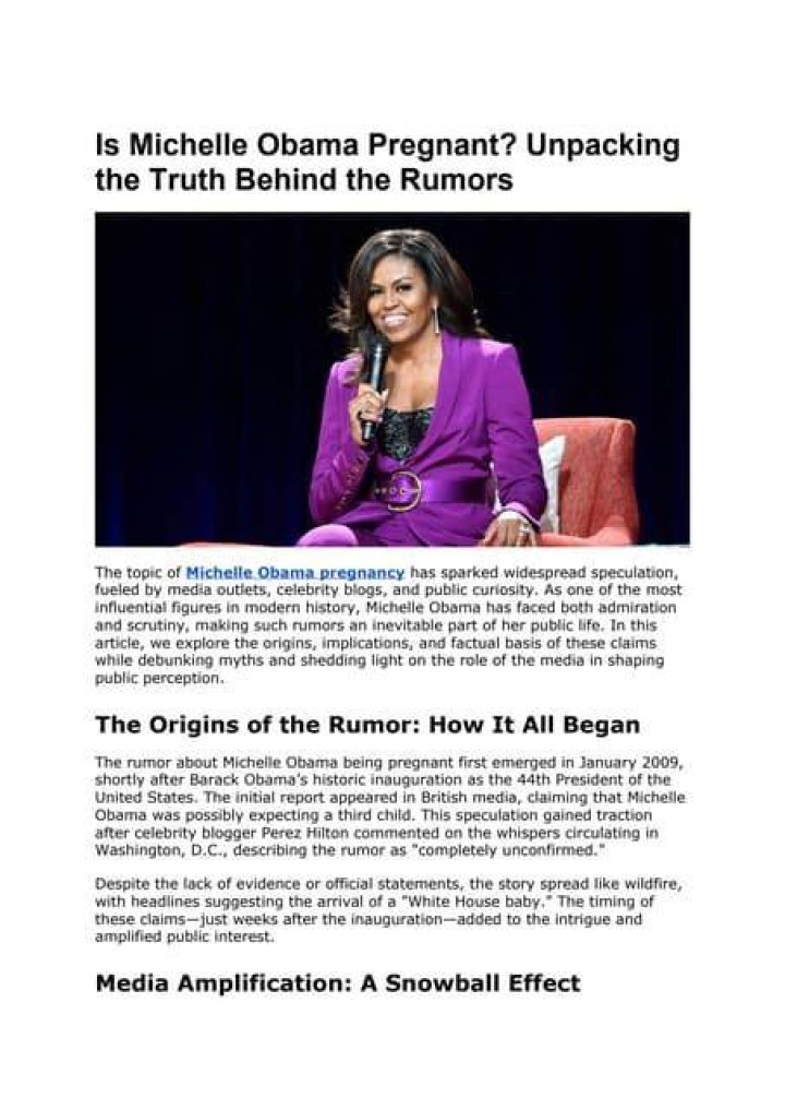 Is Michelle Obama Pregnant? Unveiling the Truth Behind the Rumors