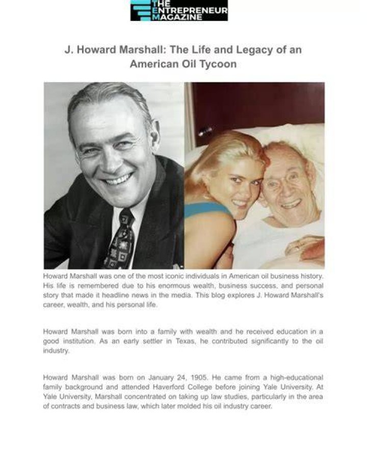 J. Howard Marshall: A Look Back at a Life of Oil, Wealth, and Legal Battles