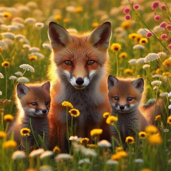 Observing Nature's Wonder: One Fox and Her Two Babies