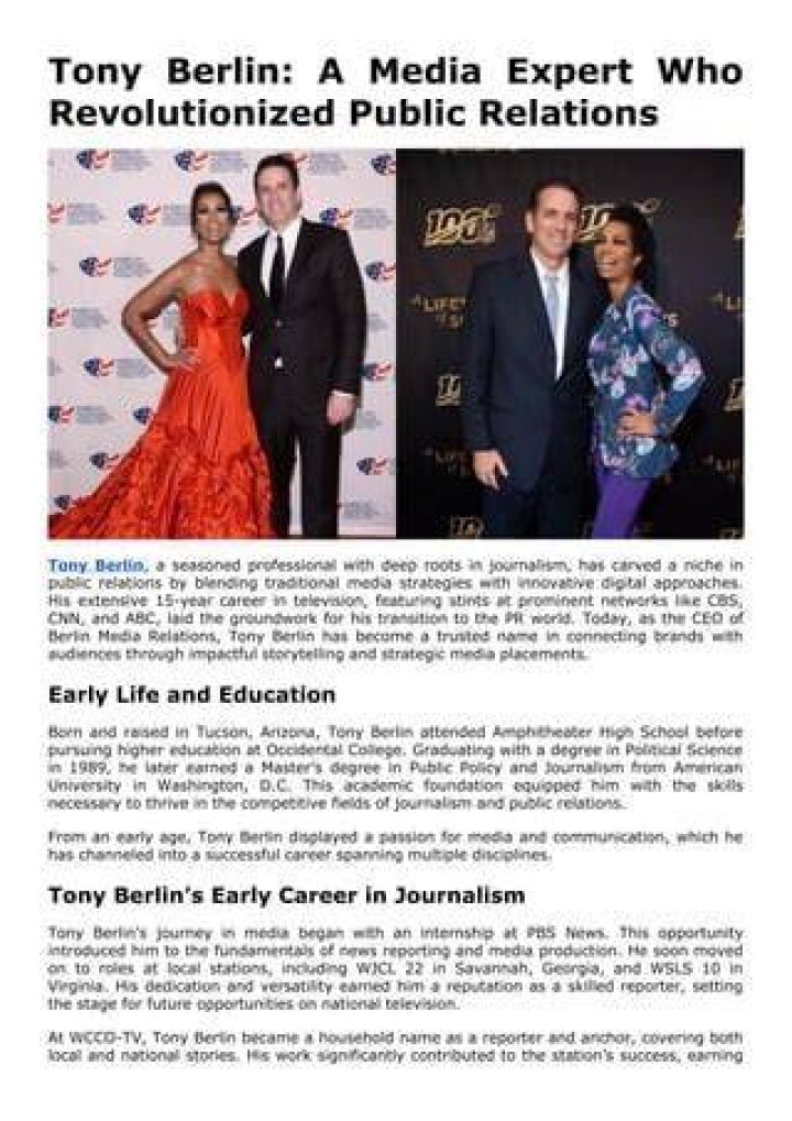 Tony Berlin: The Inspiring Journey of a Global Business Icon