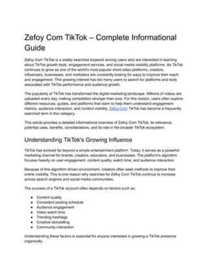 Understanding Zefoy.com TikTok: A Look at Automated Growth