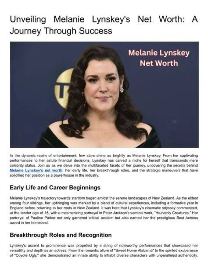 Unveiling Melanie Cade's Net Worth: Her Financial Journey Explained