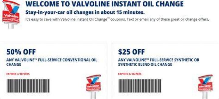 Valvoline Oil Change Coupon 50 Percent Off: How to Snag 50% Savings Today