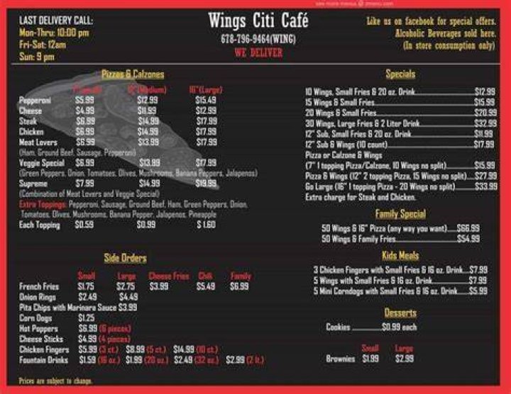 Wings Citi Cafe Menu: A Comprehensive Guide to Your Favorite Dishes