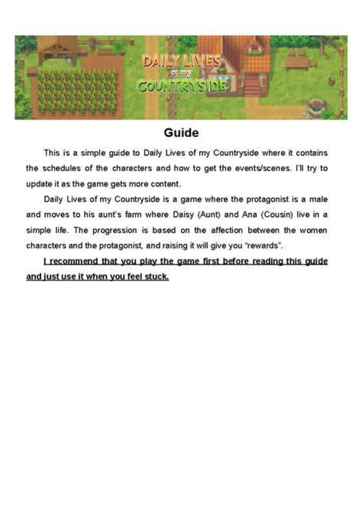 Your Daily Lives of My Countryside Guide: Simple Farm Living and Character Stories